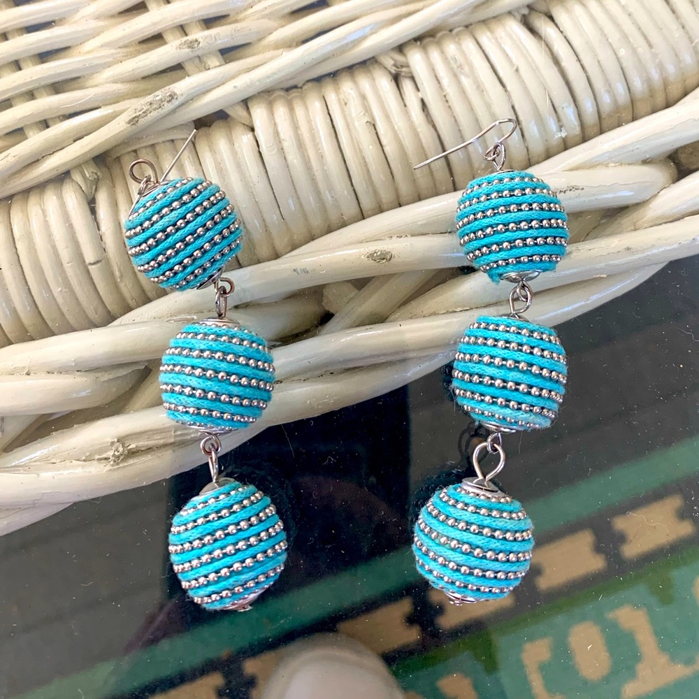 Triple ball drop earrings